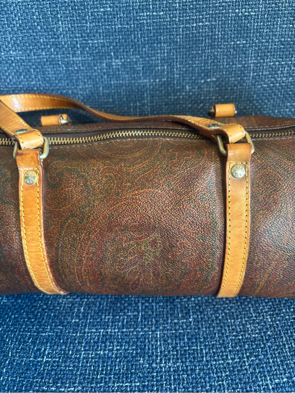 ETRO Milano Paisley Papillon Barrel Bag | Vintage Made in Italy - Picture 8 of 14